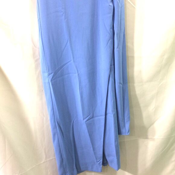 NEW Black Halo Eve Fantasia One Shoulder Neck Scarf Gown Blue Bliss Size 12 NWT - Picture 4 of 7